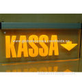 Edge Lit Acrylic LED Sign Board with Laser Engraved Display Panel